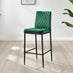 2x Milan Green Velvet Counter Stools Black Legs