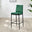 2x Milan Green Velvet Counter Stools Black Legs