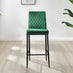 2x Milan Green Velvet Counter Stools Black Legs