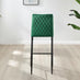 2x Milan Green Velvet Counter Stools Black Legs