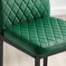 2x Milan Green Velvet Counter Stools Black Legs