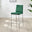 2x Milan Green Velvet Counter Stools Silver Legs