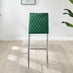 2x Milan Green Velvet Counter Stools Silver Legs