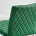 2x Milan Green Velvet Counter Stools Silver Legs