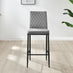 2x Milan Grey Velvet Counter Stools Black Legs
