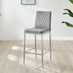 2x Milan Grey Velvet Counter Stools Silver Legs
