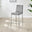 2x Milan Grey Velvet Counter Stools Silver Legs