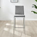 2x Milan Grey Velvet Counter Stools Silver Legs