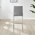 2x Milan Grey Velvet Counter Stools Silver Legs