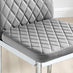 2x Milan Grey Velvet Counter Stools Silver Legs