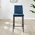 2x Milan Navy Blue Velvet Counter Stools Black Legs