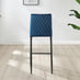 2x Milan Navy Blue Velvet Counter Stools Black Legs