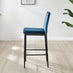 2x Milan Navy Blue Velvet Counter Stools Black Legs