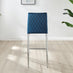 2x Milan Navy Blue Velvet Counter Stools Silver Legs