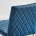 2x Milan Navy Blue Velvet Counter Stools Silver Legs