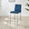 2x Milan Navy Blue Velvet Counter Stools Silver Legs