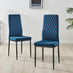 Arezzo Large Extending Dining Table and 8 Navy Velvet Milan Black Leg Chairs