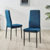 Arezzo Large Extending Dining Table and 8 Navy Velvet Milan Black Leg Chairs