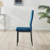 Arezzo Large Extending Dining Table and 8 Navy Velvet Milan Black Leg Chairs
