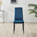 Arezzo Large Extending Dining Table and 8 Navy Velvet Milan Black Leg Chairs