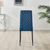 Arezzo Large Extending Dining Table and 8 Navy Velvet Milan Black Leg Chairs