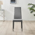 Novara Grey Concrete Effect Black Leg Round Dining Table & 4 Grey Velvet Milan Black Leg Chairs