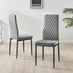 Novara Grey Concrete Effect Black Leg Round Dining Table & 4 Grey Velvet Milan Black Leg Chairs
