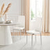 6x Milan White Hatched Faux Leather Dining Chairs Silver Legs