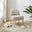 Minnie Grey and Beige Fabric Accent Chair
