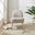Minnie Grey and Beige Fabric Accent Chair