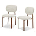 2x Mirelle Grey / Beige Fabric Dining Chairs Bronze Legs