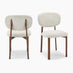 2x Mirelle Grey / Beige Fabric Dining Chairs Bronze Legs