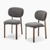 Penrose Round Cream Marble Effect Dining Table 4 Grey Mirelle Chairs