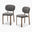 2x Mirelle Grey Fabric Dining Chairs Bronze Legs