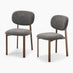 2x Mirelle Grey Fabric Dining Chairs Bronze Legs