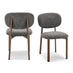 2x Mirelle Grey Fabric Dining Chairs Bronze Legs