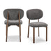 2x Mirelle Grey Fabric Dining Chairs Bronze Legs