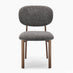 2x Mirelle Grey Fabric Dining Chairs Bronze Legs