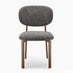 2x Mirelle Grey Fabric Dining Chairs Bronze Legs