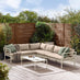 Montenegro White Metal & Taupe 6 Seat Corner Garden Sofa Set