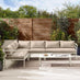 Montenegro White Metal & Taupe 6 Seat Corner Garden Sofa Set