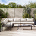 Montenegro Grey Metal & Light Grey 6 Seat Corner Garden Sofa Set