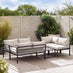 Montenegro Grey Metal & Light Grey 6 Seat Corner Garden Sofa Set