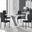 Monza 4 White/Grey Dining Table & 4 Black Milan Black Leg Chairs