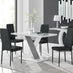 Monza 4 White/Grey Dining Table & 4 Black Milan Black Leg Chairs