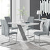 Monza 4 White/Grey Dining Table & 4 Grey Lorenzo Chairs