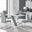 Monza 4 White/Grey Dining Table & 4 Grey Lorenzo Chairs
