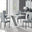 Monza 4 White/Grey Dining Table & 4 Grey Milan Black Leg Chairs