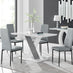 Monza 4 White/Grey Dining Table & 4 Grey Milan Black Leg Chairs