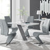 Monza 4 White/Grey Dining Table & 4 Grey Willow Chairs